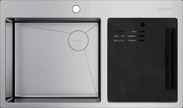 Фото товара: Omoikiri Akisame 86-2 Side-IN, мойка, нержавеющая сталь