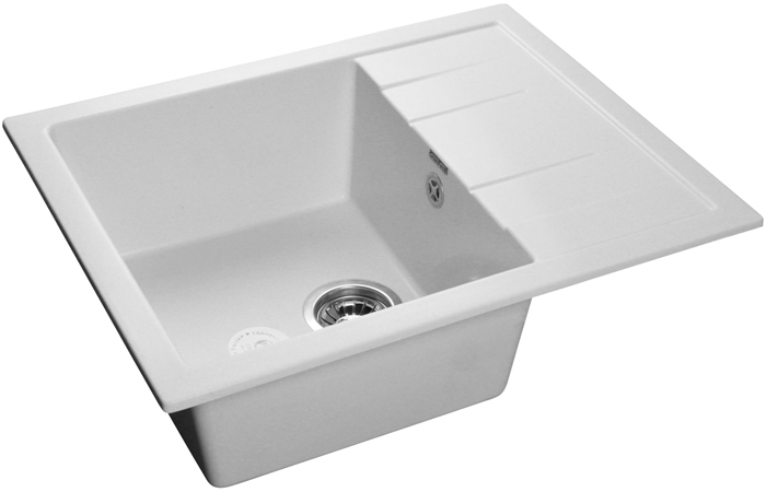 GranFest QUADRO GF-Q-650 L, мойка, мрамор, иней Фото товара: GranFest QUADRO GF-Q-650 L, мойка, мрамор, иней