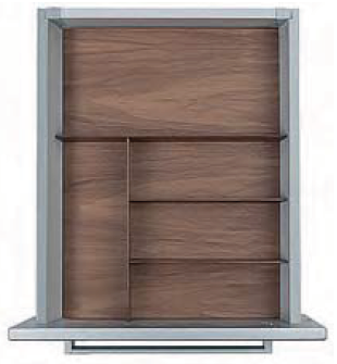 Детальное фото товара: Tecnoinox вставка для столовых приборов Fineline 45, B50 для низкого ящика, темный орех