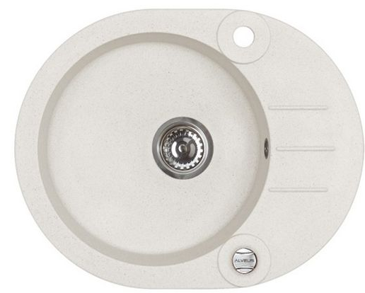 Фото товара: ALVEUS ROLL 40 GRANITAL ARCTIC-G11, мойка, гранит, белый (в комплекте с сифоном 1105246)