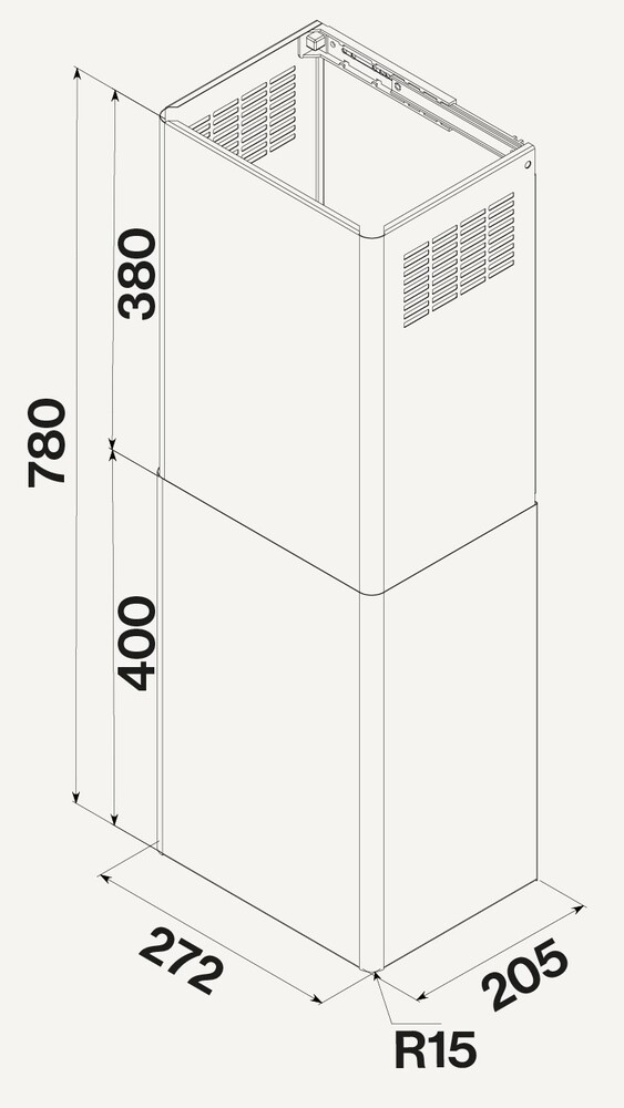 Фото товара: Falmec короб декоративный для TAB 60-80, нержавеющая сталь