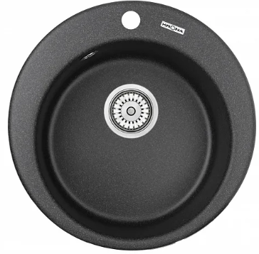 Фото товара: Krona RUNDE D475 1 BLACK, мойка, гранит, черный
