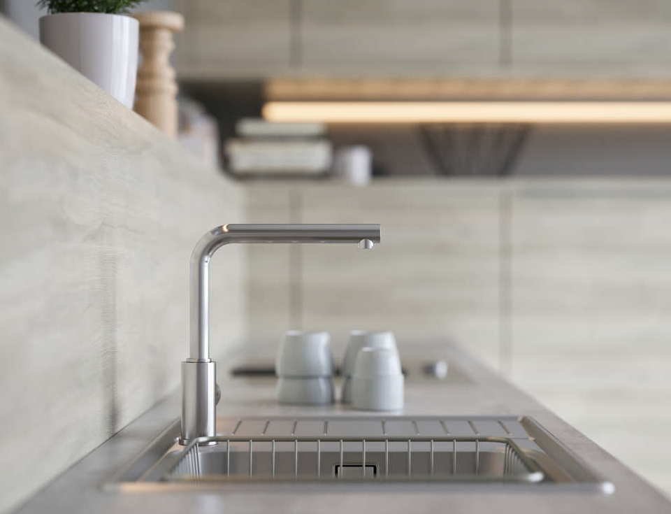 Детальное фото товара: Omoikiri Nakagawa-WH, смеситель, гранит, белый