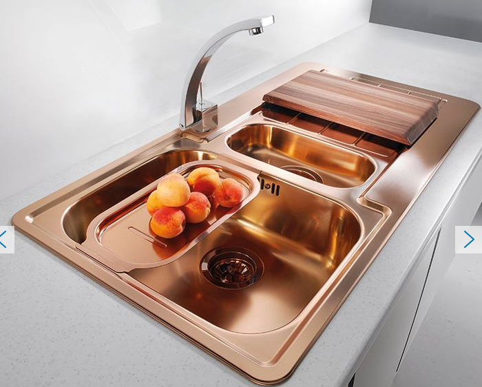 Фото товара: ALVEUS LINE MONARCH 10 COPPER, мойка, нерж.сталь, медный (в компл. с выпуском без сифона)