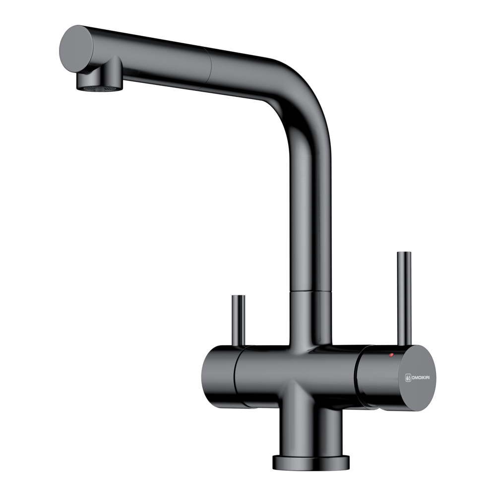 Фото товара: Omoikiri Takamatsu-S GM, смеситель, вороненая сталь