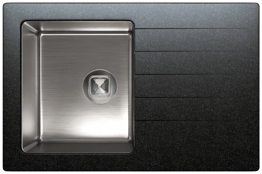 Фото товара: Tolero Twist TTS-760, мойка, гранит/нержавеющая сталь, уголь