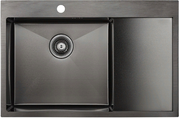 Фото товара: Paulmark KRONER 78F, мойка, нержавеющая сталь, вороненая сталь