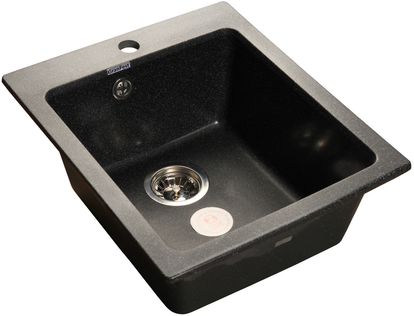 GranFest PRAKTIK GF-P-505, мойка, мрамор, черный Фото товара: GranFest PRAKTIK GF-P-505, мойка, мрамор, черный