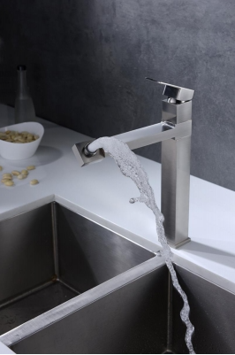 Детальное фото товара: Oulin OL-8015, смеситель, нержавеющая сталь сатин