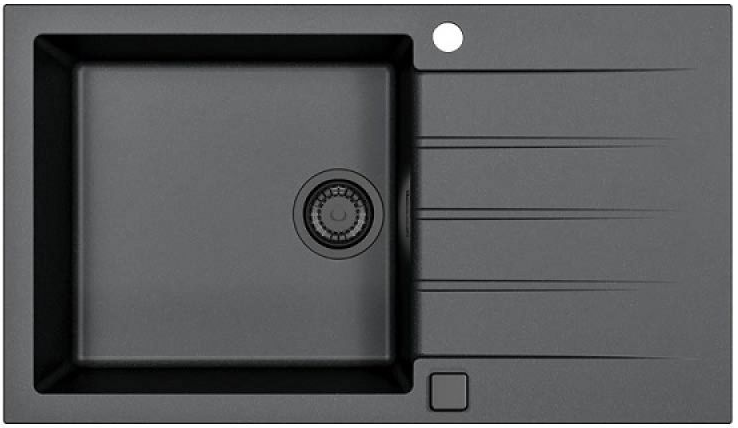 Фото товара: ALVEUS GRANITAL CADIT 40 CARBON - G91, мойка, гранит, черный (в комплекте с сифоном 1148149)