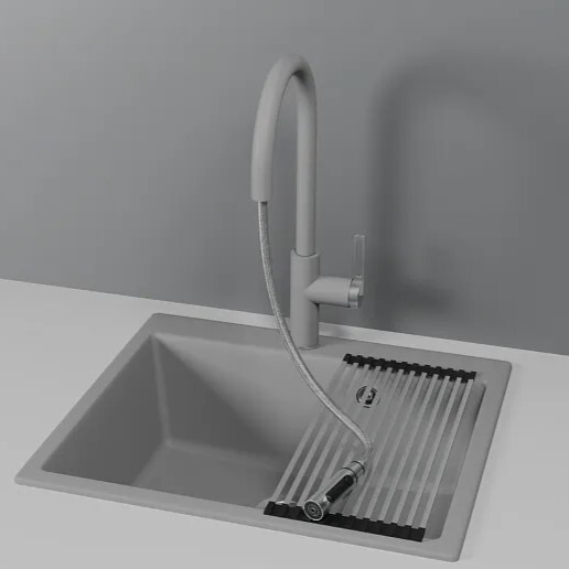 Детальное фото товара: GRANULA 8168 смеситель, гранит, алюминиум