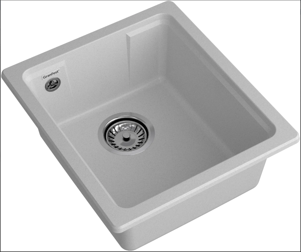 GranFest URBAN 4540, мойка, гранит, серый Детальное фото товара: GranFest URBAN 4540, мойка, гранит, серый
