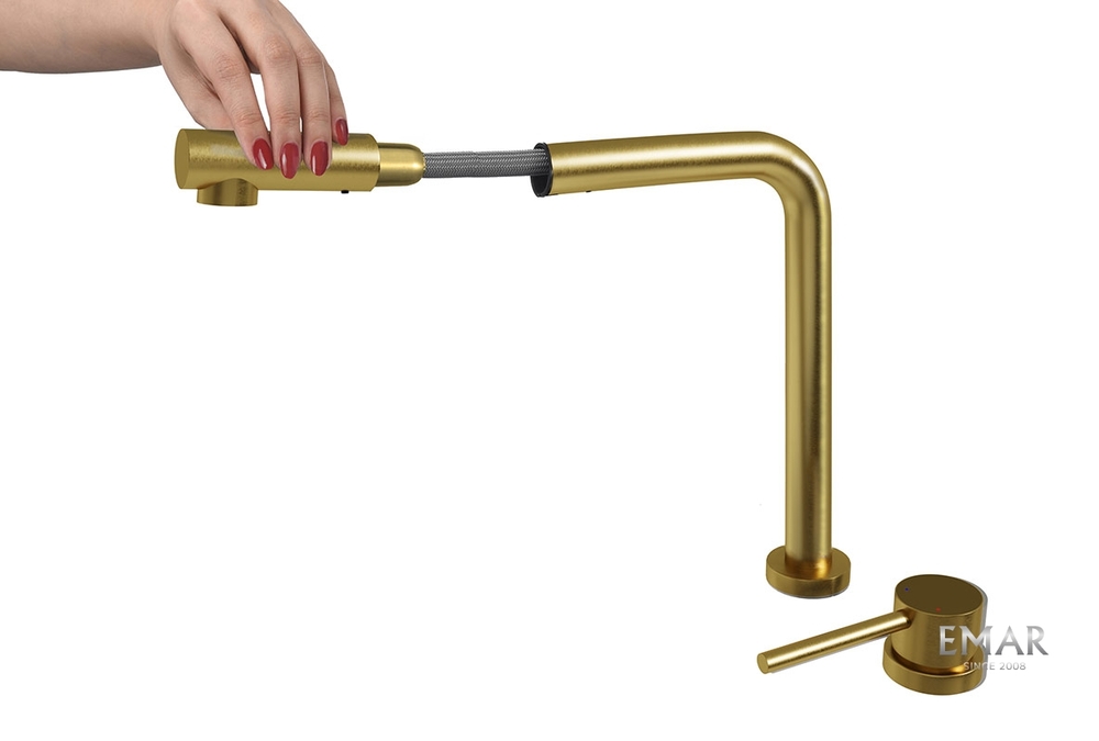Детальное фото товара: Emar EC-7027 PVD Golden, смеситель, золото
