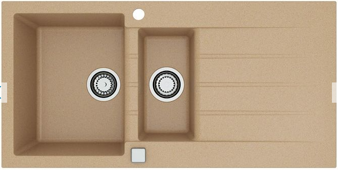 Фото товара: ALVEUS GRANITAL CADIT 80 G55 BEIGE, мойка, гранит, бежевый (в комплекте с сифоном 1132822)