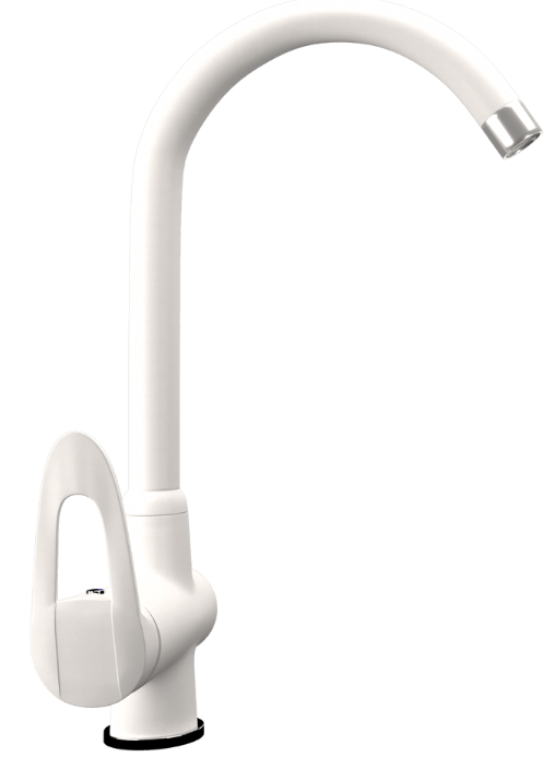 Фото товара: Maunfeld MFQT-6W, смеситель, гранит, кремовый