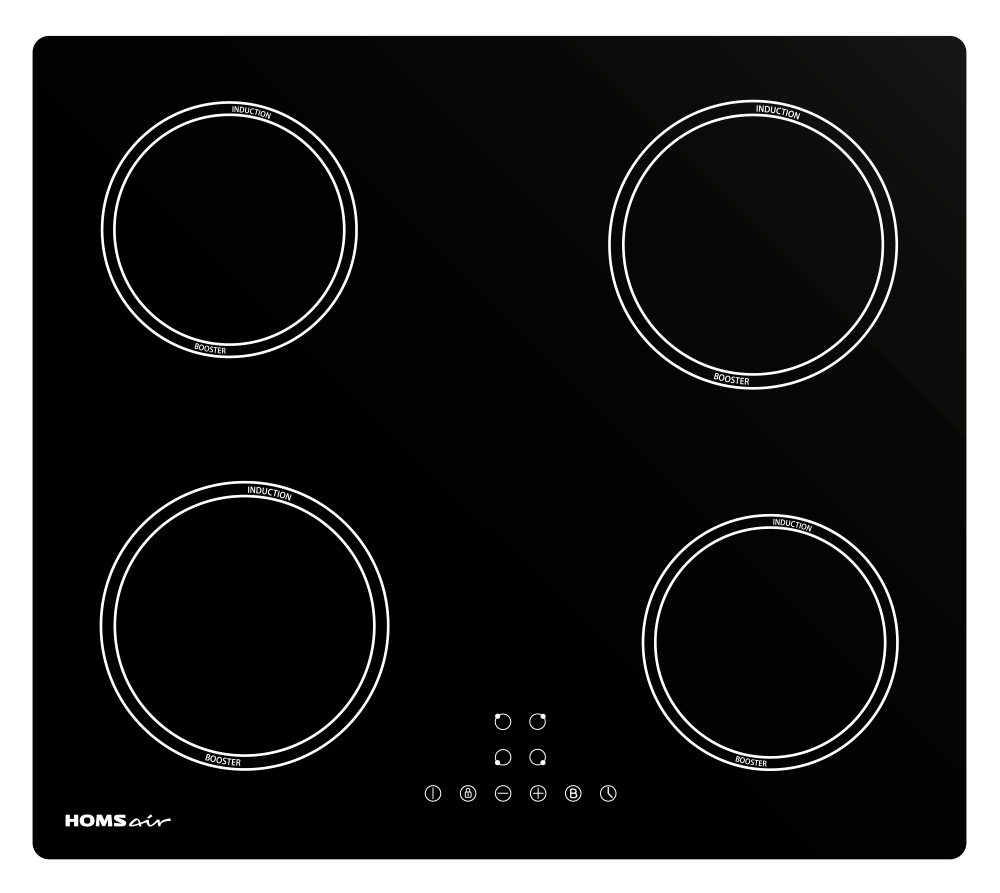 Фото товара: HOMSair HI64ABK индукционная поверхность