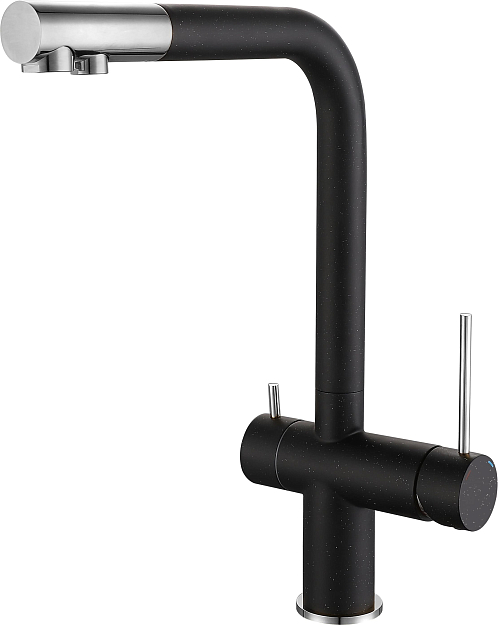 Фото товара: Rivelato LUGANO 1523513 nero/cromo, смеситель, гранит, черный/хром