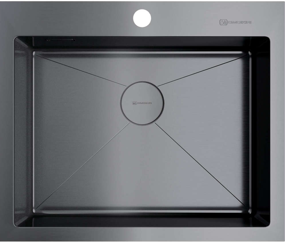 Фото товара: Omoikiri Akisame 59-GM, мойка, нержавеющая сталь/вороненая сталь
