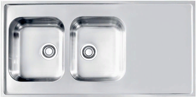 Фото товара: ALVEUS CLASSIC PRO 100 SAT-90, мойка, нержавеющая сталь сатин (в комплекте с сифоном 1130555)