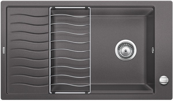 Фото товара: Blanco Elon XL 8S, мойка, гранит, темная скала с клапаном-автоматом