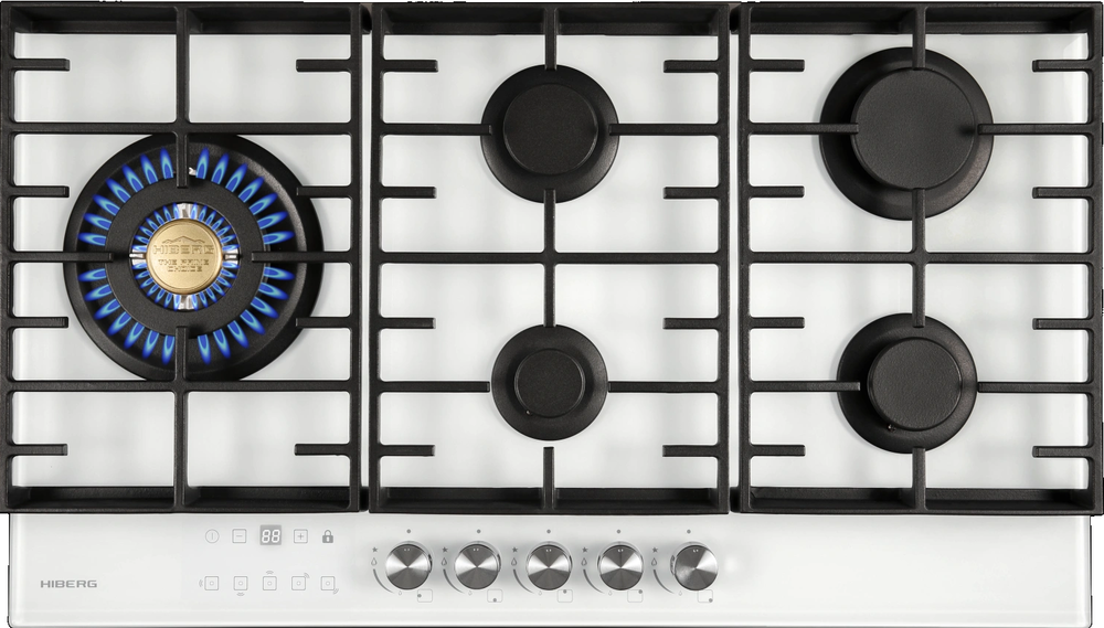 HIBERG VM 9155 W Детальное фото товара: HIBERG VM 9155 W газовая поверхность