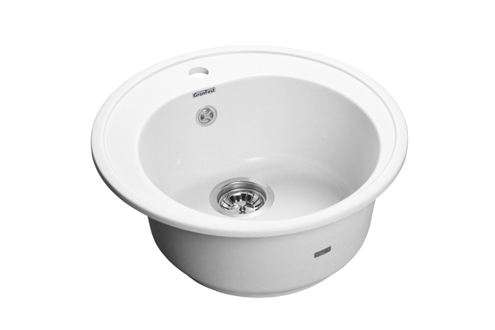 GranFest RONDO GF-R-510, мойка, мрамор, иней Детальное фото товара: GranFest RONDO GF-R-510, мойка, мрамор, иней