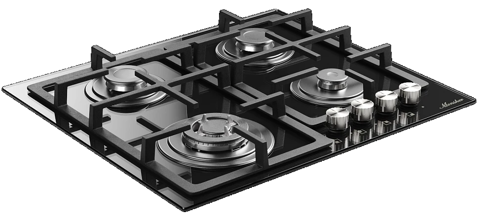 Monsher MGG 61 Noir Детальное фото товара: Monsher MGG 61 Noir газовая поверхность