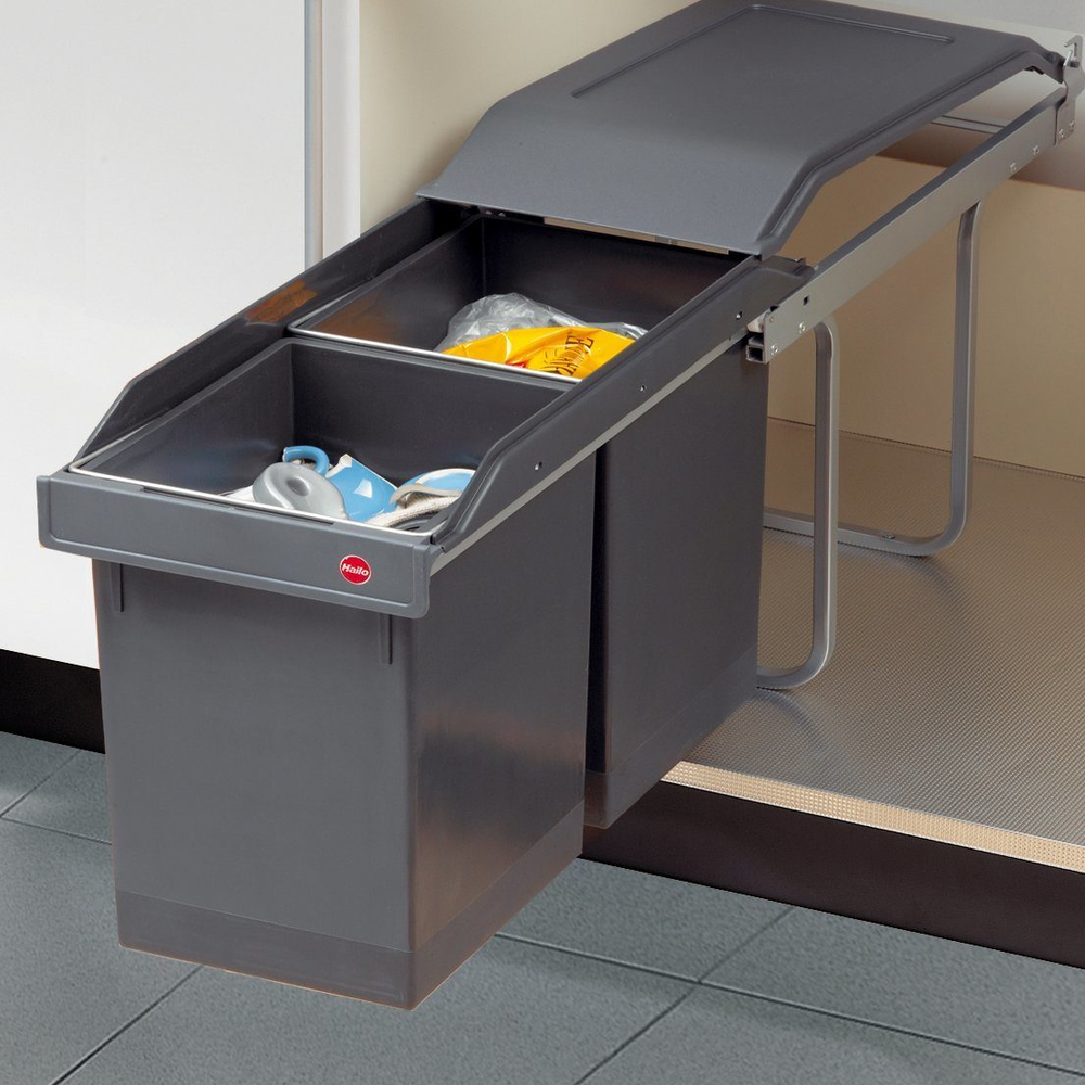 Фото товара: Hailo Tandem выдвижная мусорная система 2 ведра по 15 л