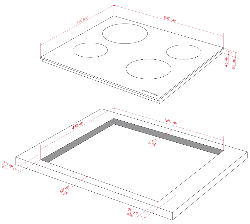 Детальное фото товара: Kuppersberg ECO 603 стеклокерамическая поверхность