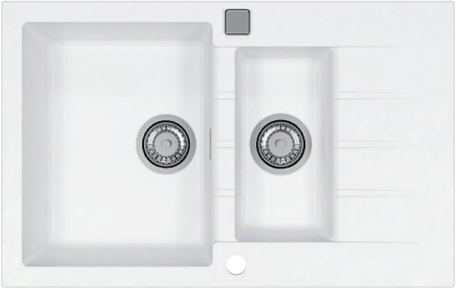 Фото товара: ALVEUS GRANITAL CADIT 70 ARCTIC - G11, мойка, гранит, белый (в комплекте с сифоном 1132822)