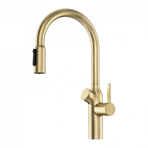 Фото товара: Oulin OL-8018 Matt Gold, смеситель, нержавеющая сталь