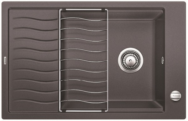 Детальное фото товара: Blanco Elon XL 6S, мойка, гранит, темная скала с клапаном-автоматом