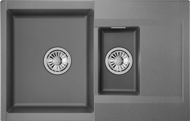 GRANULA ES-7808 мойка, гранит, графит Детальное фото товара: GRANULA ES-7808 мойка, гранит, графит