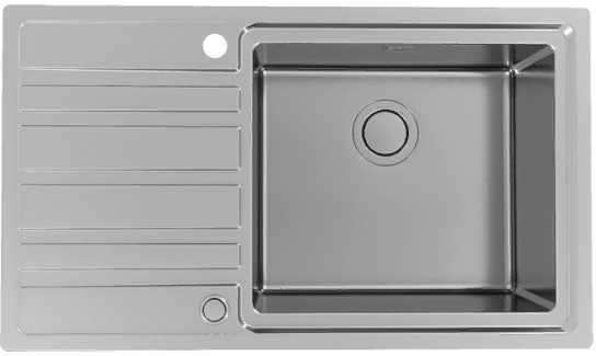 Фото товара: ALVEUS RANDO 50R UP SAT-90 FS, мойка, нержавеющая сталь сатин (в комплекте с сифоном 1123351)