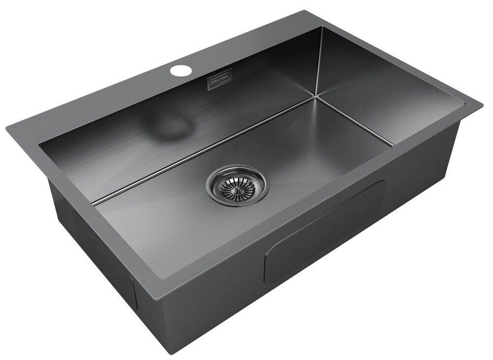 Детальное фото товара: Paulmark KRONER 75, мойка, нержавеющая сталь, вороненая сталь 