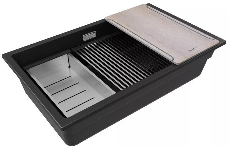 Детальное фото товара: Paulmark LUMI-MULTI SINK 74, мойка, гранит, черный