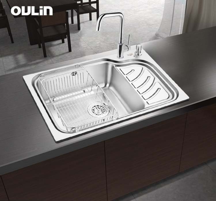 Детальное фото товара: Oulin OL-327L(F&P), мойка, нержавеющая сталь