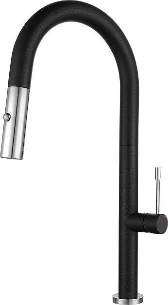 Фото товара: Rivelato ASTI 3972500 antracite/cromo, смеситель, гранит, антрацит/хром