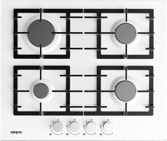 Фото товара: AKPO PGA 604 BGC WH газовая поверхность