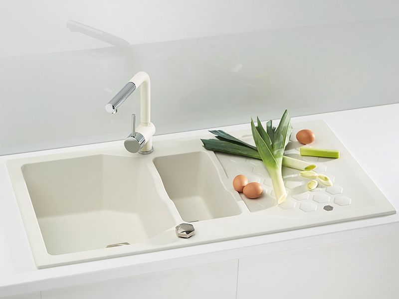 Детальное фото товара: ALVEUS SENSUAL 70 GRANITAL+ ARCTIC-G11M, мойка, гранит, белый (в комп.с сиф 1104729)