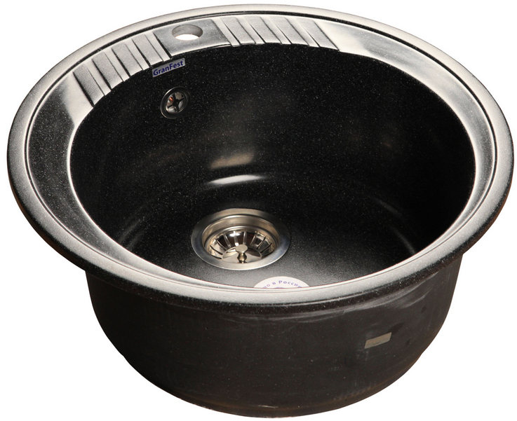 GranFest RONDO GF-R-520, мойка, мрамор, черный Фото товара: GranFest RONDO GF-R-520, мойка, мрамор, черный
