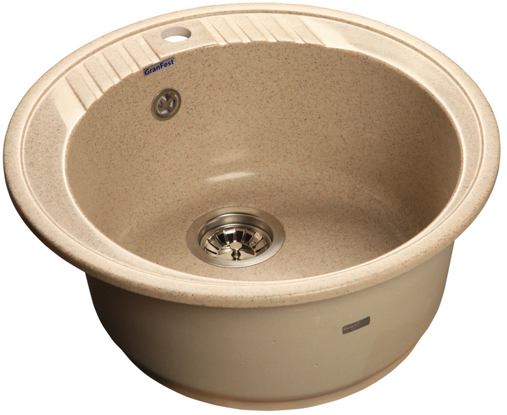 Фото товара: GranFest RONDO GF-R-520, мойка, мрамор, песочный