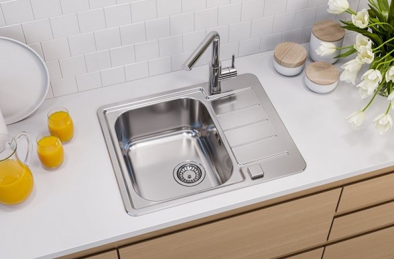 Детальное фото товара: ALVEUS LINE MAX 110 SAT-90, мойка, нержавеющая сталь (в комплекте с сифоном 1127251)