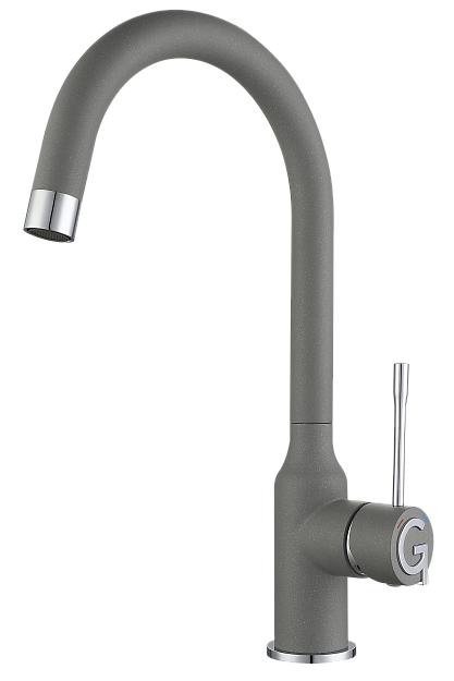 Фото товара: Rivelato GARDA 1923502 grigio/cromo, смеситель, гранит, серый/хром