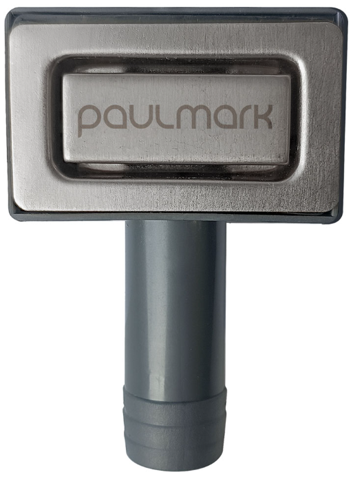 Paulmark PM22-BS, перелив прямоугольный с логотипом, брашированная нержавеющая сталь Фото товара: Paulmark PM22-BS, перелив прямоугольный с логотипом, брашированная нержавеющая сталь