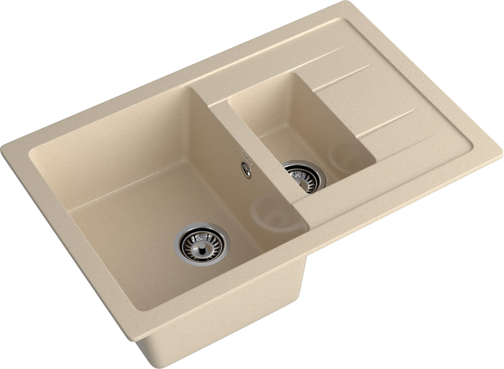 GranFest QUADRO GF-Q-775 KL, мойка, мрамор, кашемир Детальное фото товара: GranFest QUADRO GF-Q-775 KL, мойка, мрамор, кашемир
