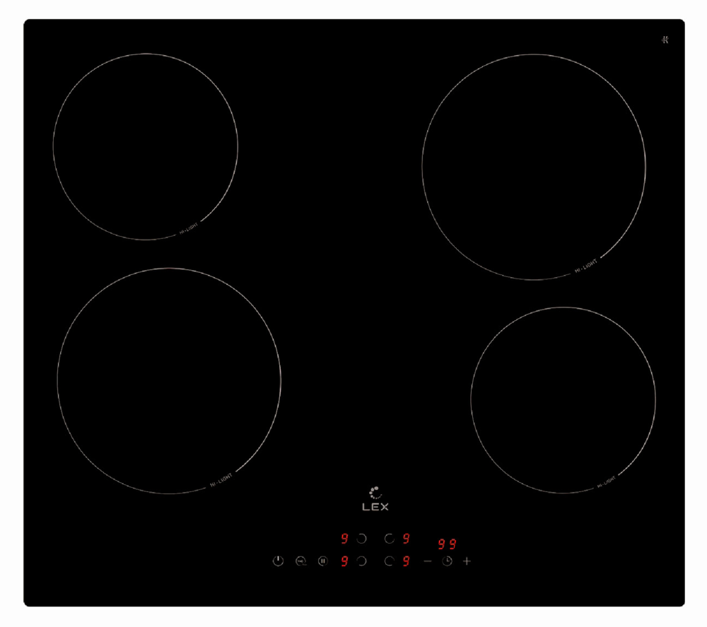 Фото товара: LEX EVH 6040B BL стеклокерамическая поверхность