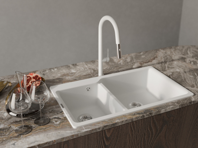 Детальное фото товара: Rivelato ASTI 3972500 brina/cromo, смеситель, гранит, иней/хром