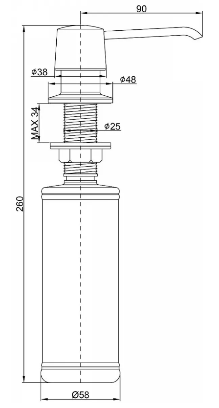 Paulmark SAUBER, дозатор для моющего средства, черный Детальное фото товара: Paulmark SAUBER, дозатор для моющего средства, черный