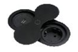 Фото товара: SFL BP8U-2B блок встраиваемый 1 эл. розетка, 1 USB зарядка, матовый черный